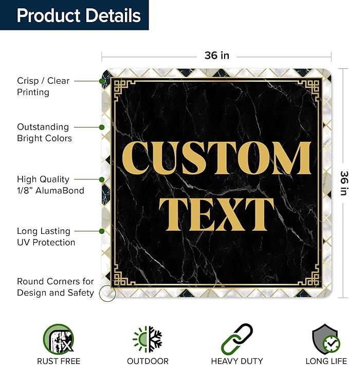 Custom Sign, Custom Street Sign, 11 Font Colors, 13 Font Styles, 4 Hole Options - Image 6