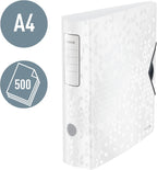 Leitz A4 Lever Arch File Active, White, Curved Spine 75mm Width, Elastic Fastening, Light polyfoam, Wow Range, 11060001