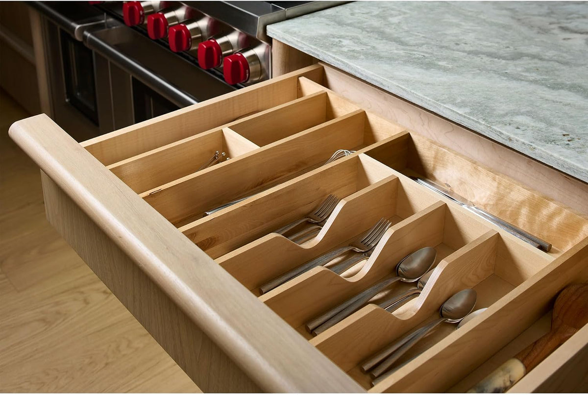 Rev-A-Shelf Trimmable Wooden Silverware Drawer Divider and Organizer