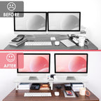 across-star dual-monitor stand for desk - large adjustable on a desk or shelf
