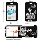 Skull Skeleton Badge Holder Retractable Lanyard, Lanyards - Image 4