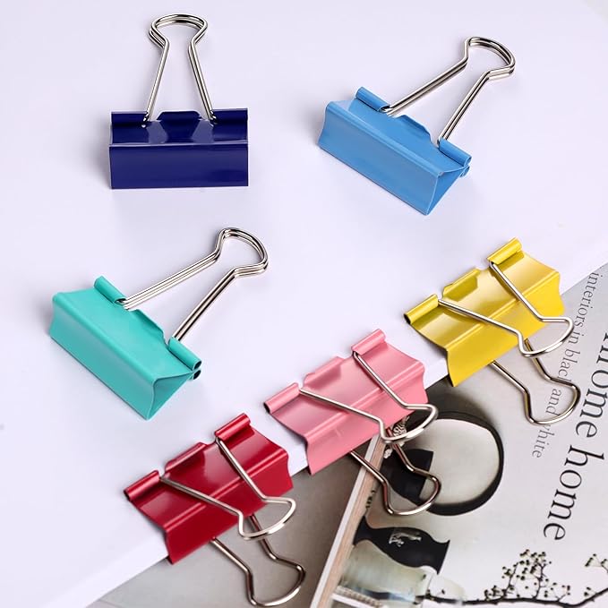 Ufmarine Large Binder Clips 1.6 Inch, Colored Big Paper Clips - Image 8