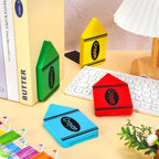 FYSUIMU 4Pcs Back to School Wood Bookends Non Skid Book Stoppers Colorful Crayon Shape Wooden Book Stands for Heavy Books Home Office School Library