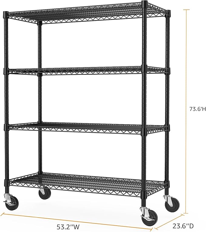 M MZG Industrial Metal 4 Tier Shelving - Image 3