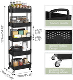 Sywhitta 5-Tier Plastic Rolling Utility Cart - Image 3