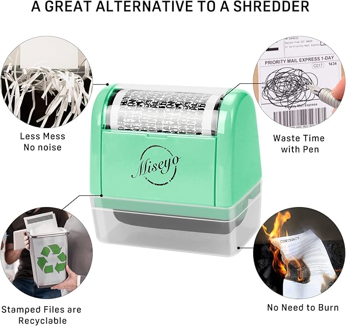 Miseyo Wide Identity Theft Protection Roller Stamp Set - Image 5