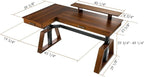 EUREKA ERGONOMIC L Shaped Desk 63", Solid Walnut Wood Top, Executive Standing - Image 3