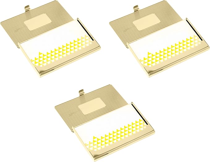 Stephanie Imports Set of 3 Slim & Minimalist Metal Business Card Holder Unisex - Image 3
