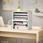 Ballucci Paper Organizer, 3-Tier Stackable Wood Desk Organizer, Document File - Image 5