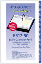 AT-A-GLANCE 2025 Desk Calendar Refill, Daily, 3-1/2" x 6", Standard, Loose-Leaf, QuickNotes (E5175025)
