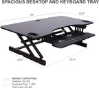 Rocelco 45" Height Adjustable Standing Desk Converter - Image 2
