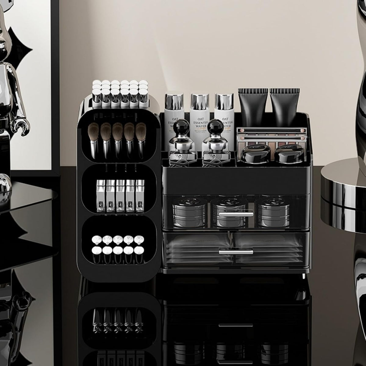 Makeup Organizer with Drawers, Large Capacity Countertop Organizers for Vanit...