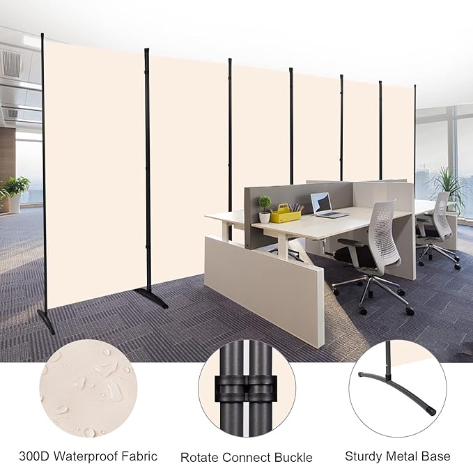 Room Divider 6FT Folding Privacy Screens, 6 Panel Partition Room Dividers - Image 2