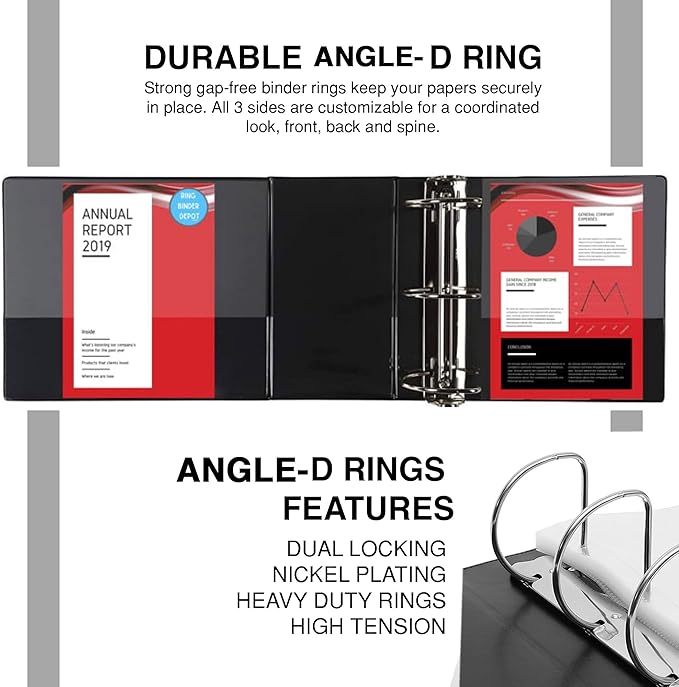 Performore Premium 3 Ring Binder, Professional Angle D Ring 2.5 Inch, - Image 4
