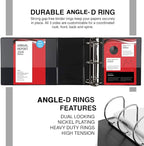 Performore Premium 3 Ring Binder, Professional Angle D Ring 2.5 Inch, - Image 4