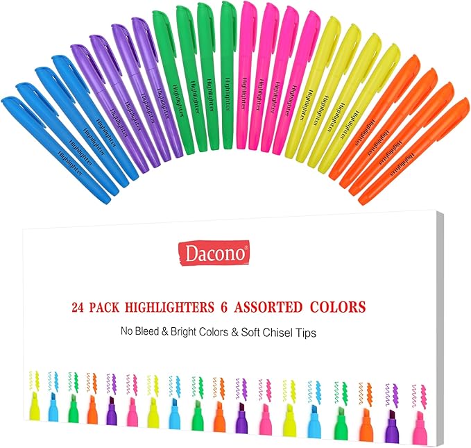 Dacono Highlighters Assorted Colors, Highlighters by Dacono