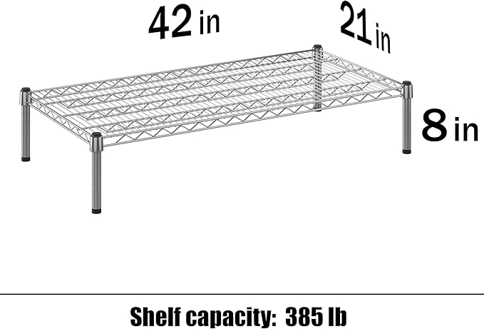 Regal Altair 21" Deep x 42" Wide x 8" Height Wire Shelving Kit | 1-Tier | NSF - Image 3
