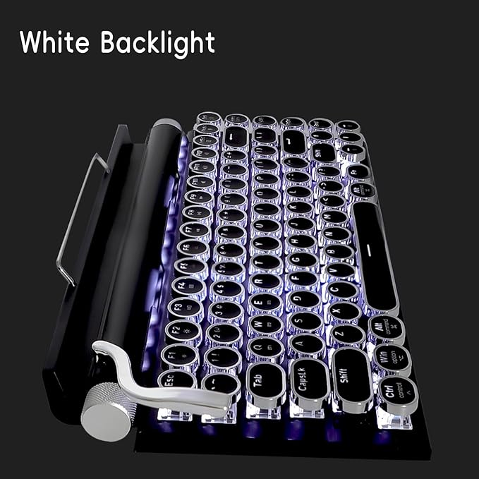 Adventurers Typewriter Style Retro Mechanical Keyboard, 83 Key Bluetooth 5.0 - Image 2