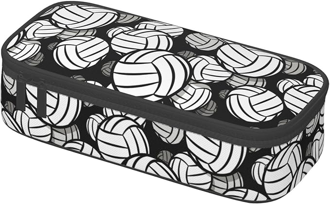 HKHEHOP Volleyball Ball Pattern Pencil Case Big Capacity Storage Pencil Pouch - Image 3