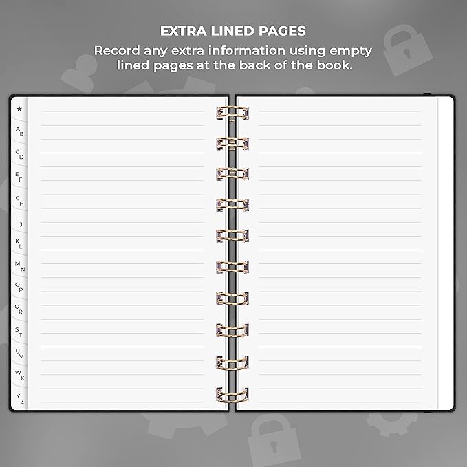 Clever Fox Password Book Spiral – Mini Internet Address & Password Organizer - Image 6