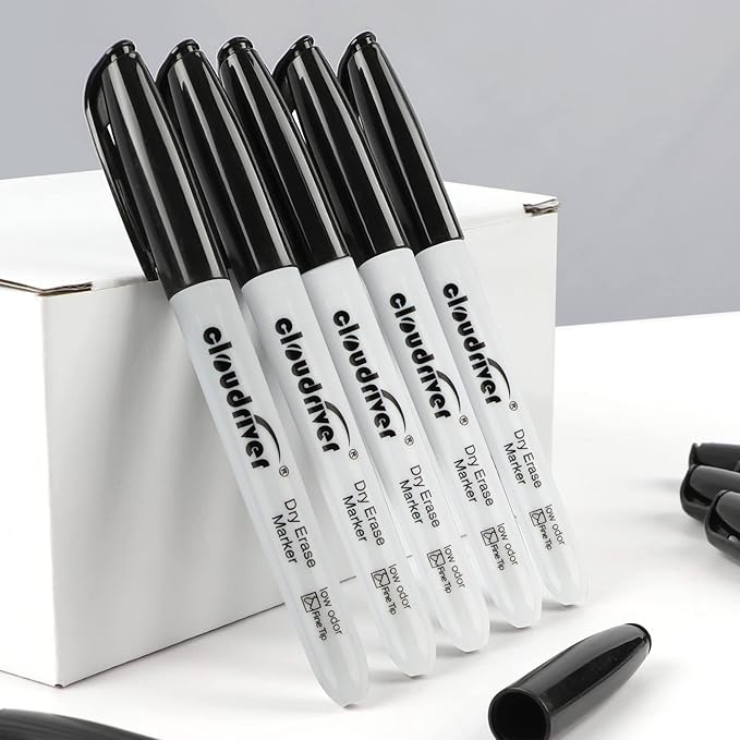 cloudriver Dry Erase Markers 128 Pack, Fine Tip, Low Odor, Bulk Dry Erase Marker - Image 3