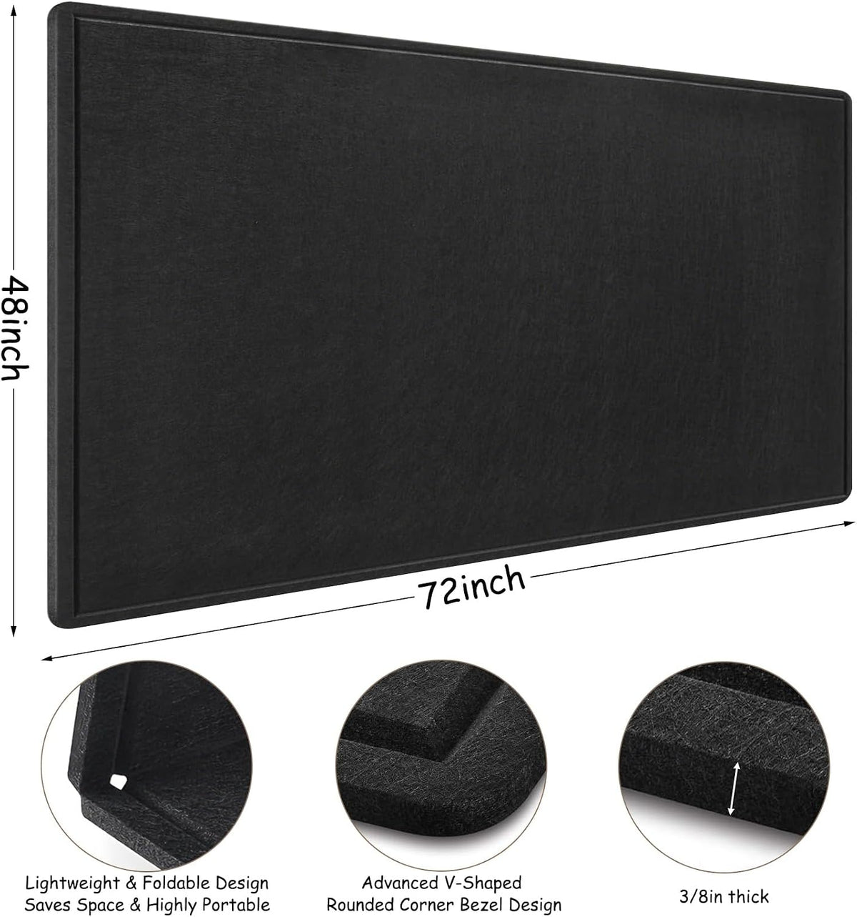 Large Bulletin Board - 72 x 48 Inches, Large Felt Board Decorative Pin Board ...