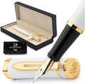 Wordsworth & Black Fountain Pen Set, 18K Gilded Medium Nib, Includes 24 Pack by WordsworthBlack