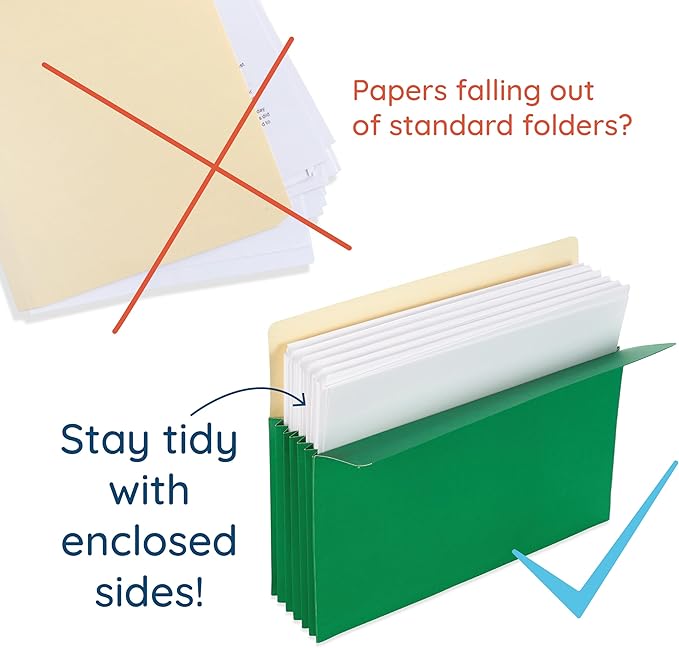 Blue Summit 10 Expanding File Pockets, Accordion File Folders Letter Size - Image 4
