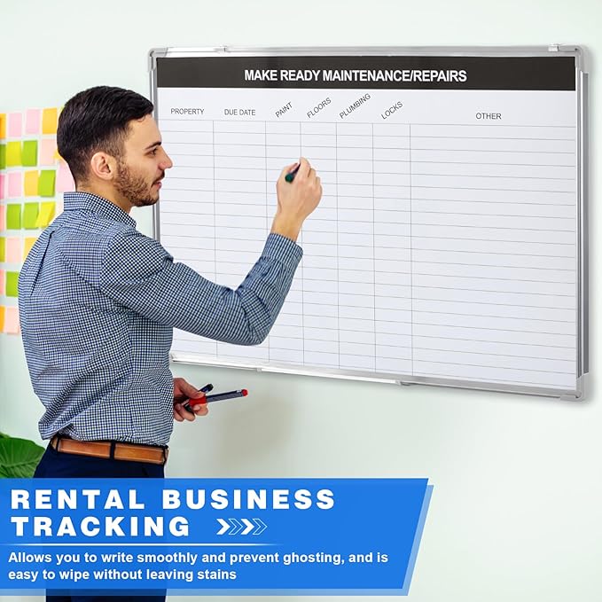 Lincia Make Ready Maintenance/Repairs Dry Erase Whiteboard Magnetic Dry Erase - Image 4
