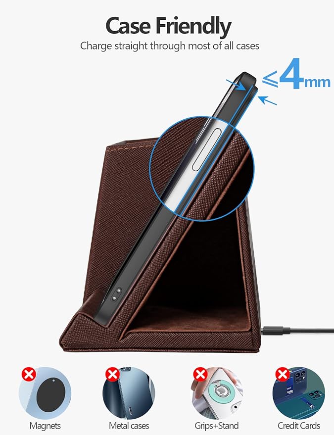 Pen Holder with Wireless Charger, Compatible with iPhone 17/16/15/14/13/12/11/8 - Image 4