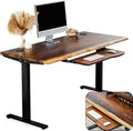 Standing Desk with Keyboard Tray – Walnut Solid Wood Desk, Natural Live Edge by ModernWoodStyle