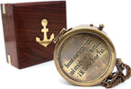Be Strong and Courageous, Do Not Be Afraid Brass Engraved Compass - Image 7