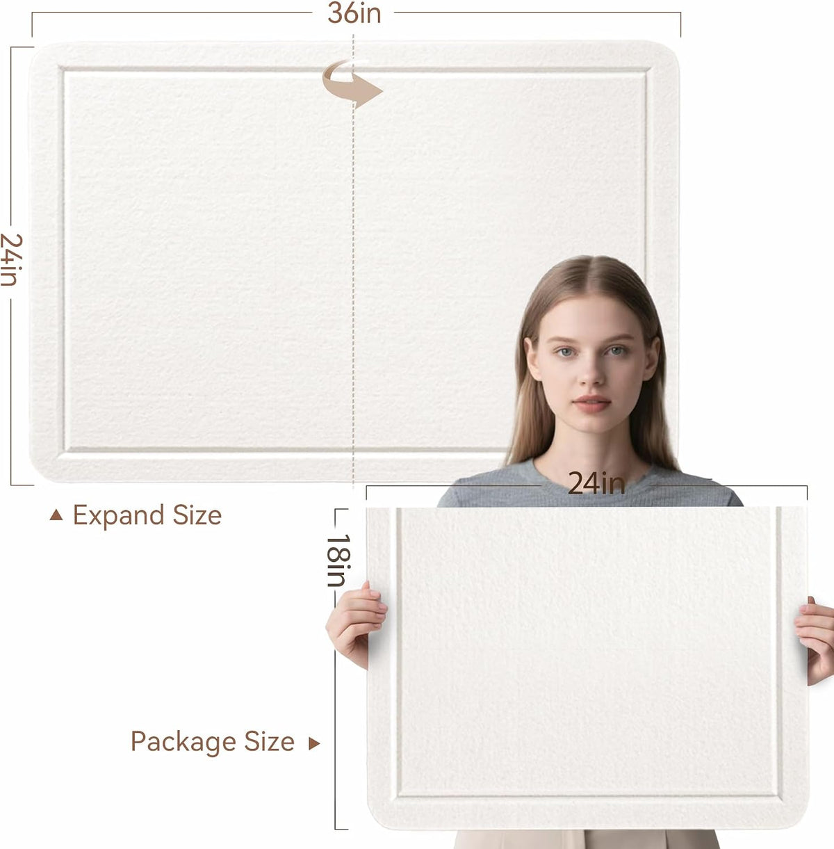 Felt Bulletin Board 36x24 inches, Decorative Pin Board for Home & Office