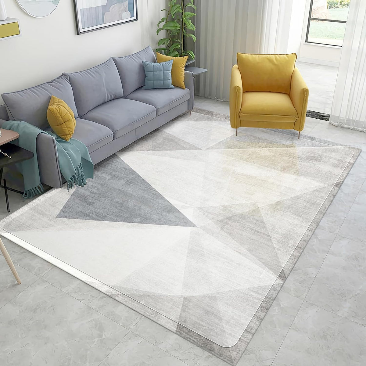 Vicwe Area Mat for Hard Floor, 4.75'×7'Clear Non-Slip PVC Protector Mat