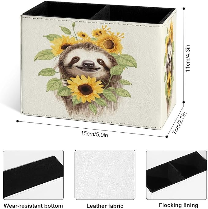 Famame Sloth Sunflower Pencil Holder - Image 4