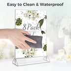 Smarpau Acrylic Sign Holder 5x7, 8 Pack Double-Sided Picture Frames Display - Image 4