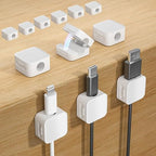 12 White Magnetic Cable Clips, Under Desk Cable Management, Cord Holder by Unknown