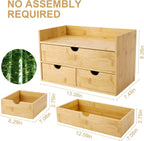 charmewooden bamboo desk organizer with drawers countertop drawers shown in use