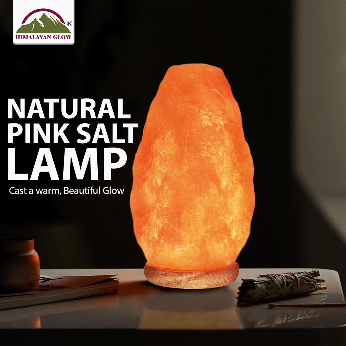 Himalayan Glow Salt Lamp with Touch Dimmer Switch, 5-7 lbs, Natural Pink Crys...