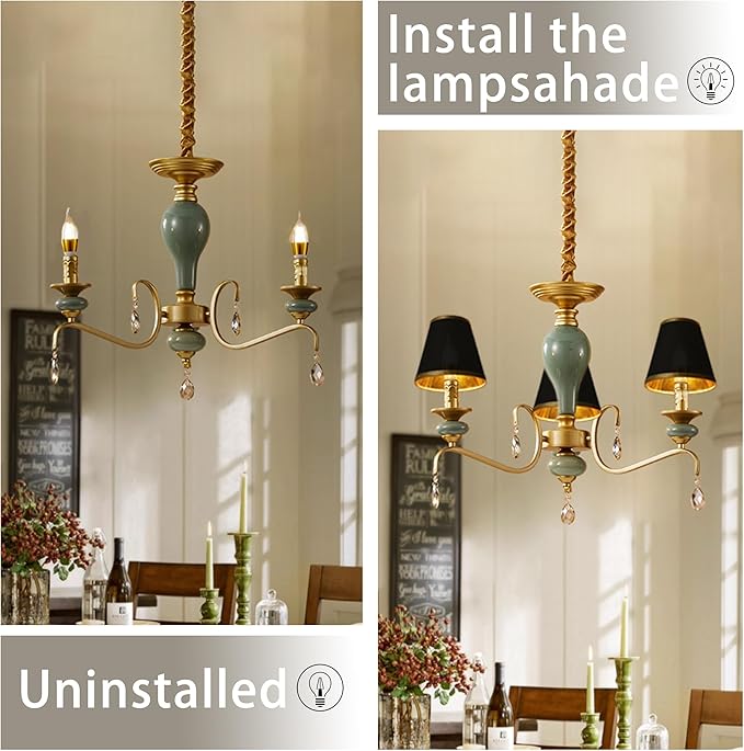TAaMTYH small lamp shade chandelier shades set of 3，Fabric Lampshade - Image 8