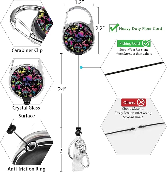 Teacher Lanyards for ID Badges and Keys, Retractable ID Badge Holder - Image 6