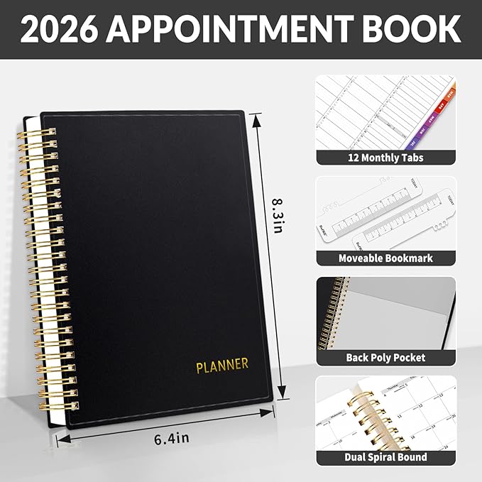 SUNEE 2026 Appointment Book, Quarter-Hourly, Weekly & Monthly - Image 4
