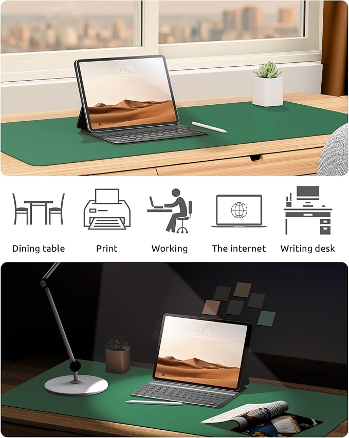 YSAGi Leather Desk Pad Protector, Office Desk Mat, Large Mouse Pad, Non-Slip PU - Image 6