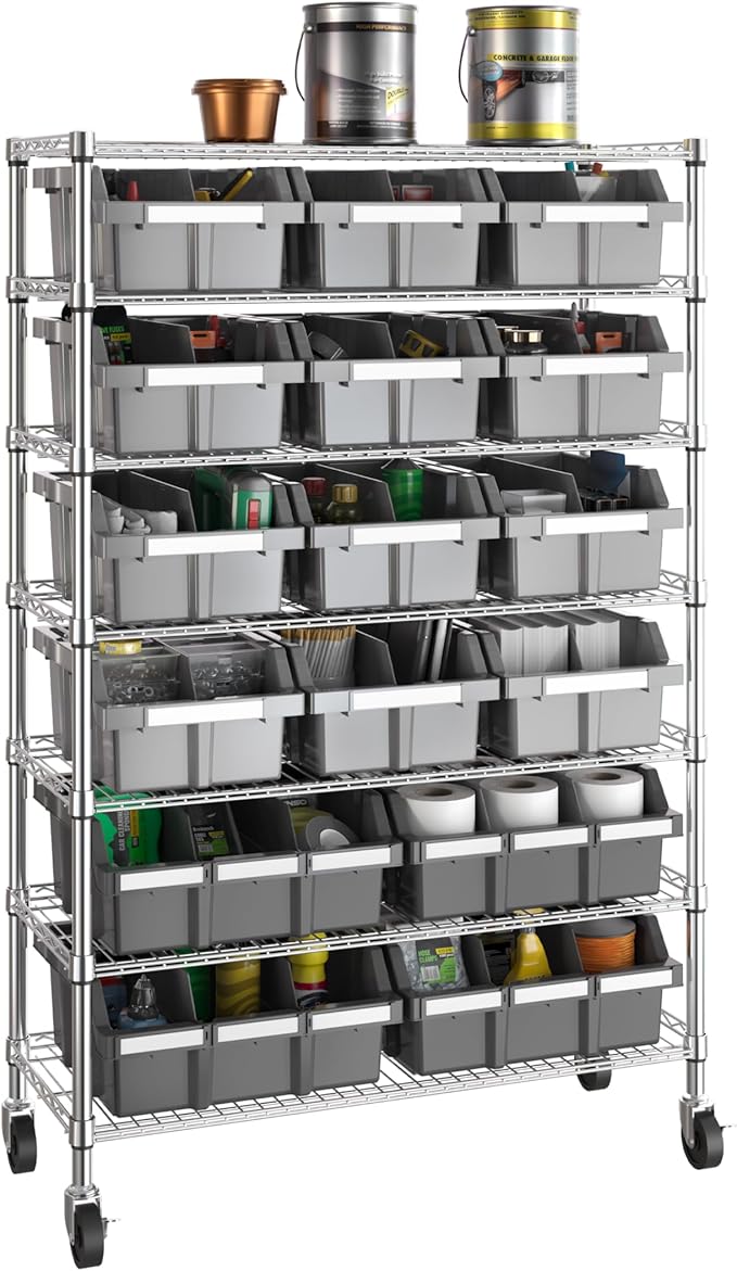 Seville Classics Heavy Duty NSF Bin Rack Solid Steel Wire Shelving Storage Unit - Image 2
