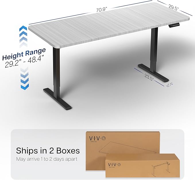 VIVO Electric 71 x 30 in Standing Desk, Memory Height Adjustment, 1B Series - Image 3