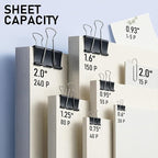 WORPSON 408 PCS Binder Clips Paper Clamps Assorted Sizes and Push Pins - Image 3
