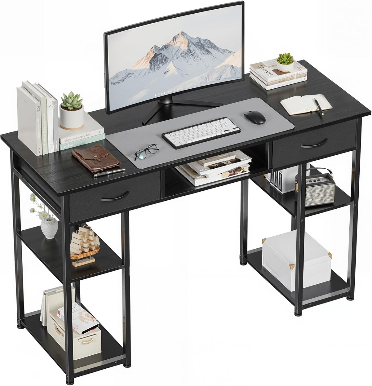OLIXIS 48 Inch Computer Desk with Drawers for Home Study Writing Table