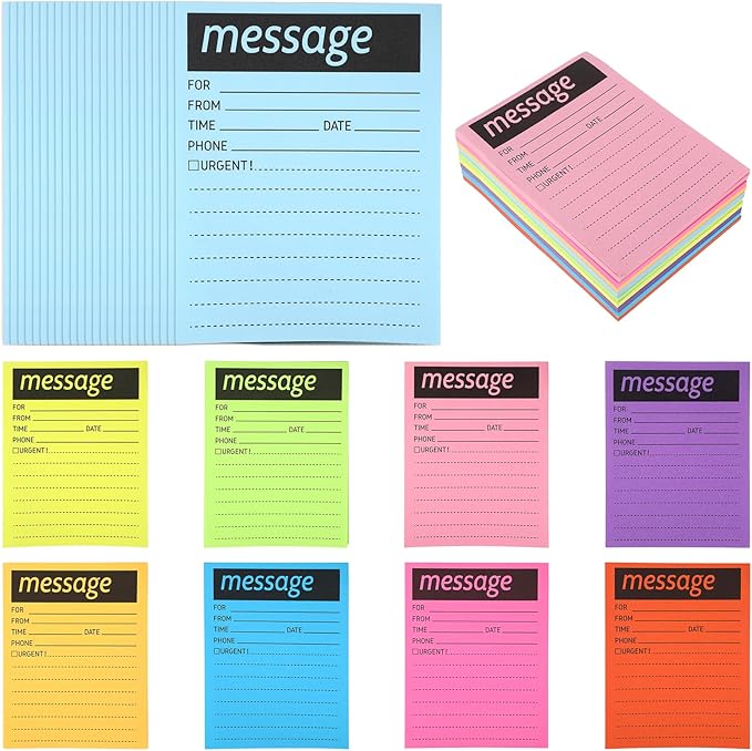 9Pack Phone Message Pads for Office, 4 x 5 Inch Self-Stick Note Pads, While You by Unknown
