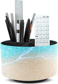 Hennaja Round Leather Art Supply Organizer, Remote Control Holder, 360 Degree by Hennaja