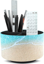 Hennaja Round Leather Art Supply Organizer, Remote Control Holder, 360 Degree by Hennaja